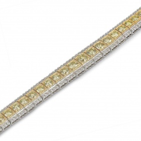 Yellow & White Gold Fancy Yellow Diamond Bracelet Yellow & White Gold Fancy Yellow Diamond Bracelet